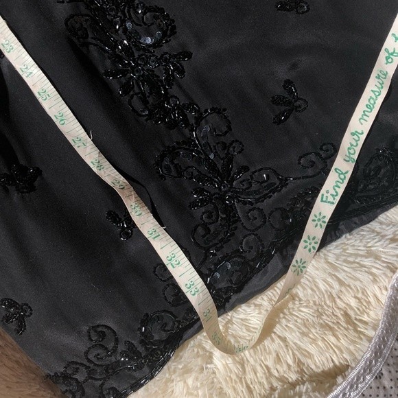 Vintage Black Beaded Silk Cocktail Dress by A.J.Bari for Lord & Taylor - Picture 12 of 14